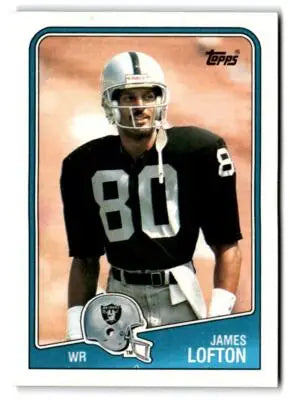 Vintage James Lofton football trading card of James Lofton in Los Angeles Raiders uniform