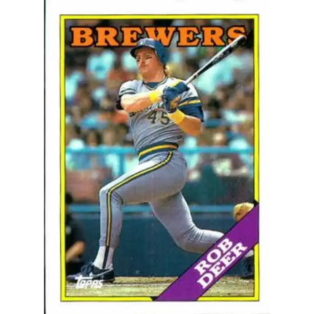 1988 Topps #33 Rob Deer NM-MT Milwaukee Brewers Baseball Card - Baseball Card Single