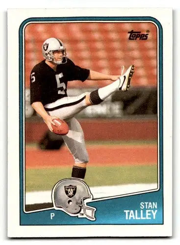 Original gloss Stan Talley Los Angeles Raiders football card in the 1988 Topps series