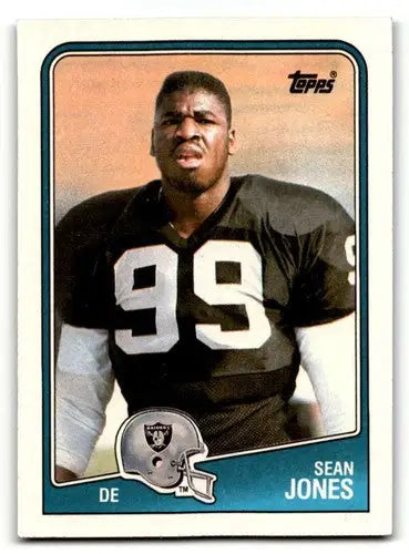 Original gloss Sean Jones Los Angeles Raiders football card from 1988 Topps #334
