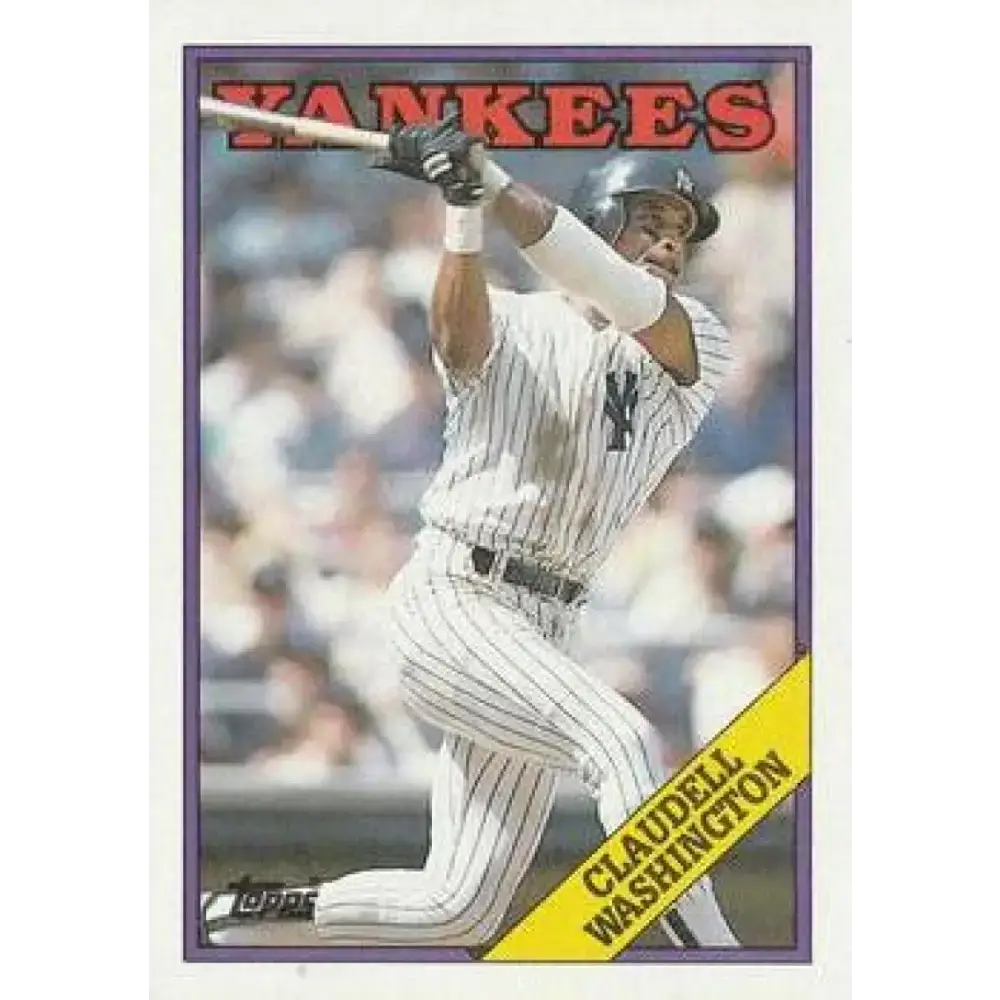 1988 Topps #335 Claudell Washington NM-MT New York Yankees Baseball Card - Baseball Card Single