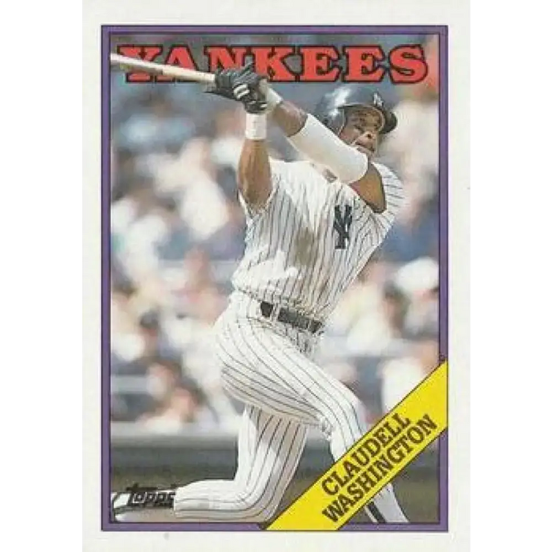 1988 Topps #335 Claudell Washington NM-MT New York Yankees Baseball Card - Baseball Card Single