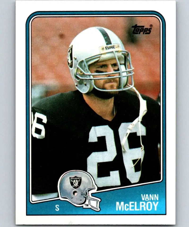 1988 Topps #337 Vann McElroy EX Excellent Los Angeles Raiders Football Card - Football Card Single