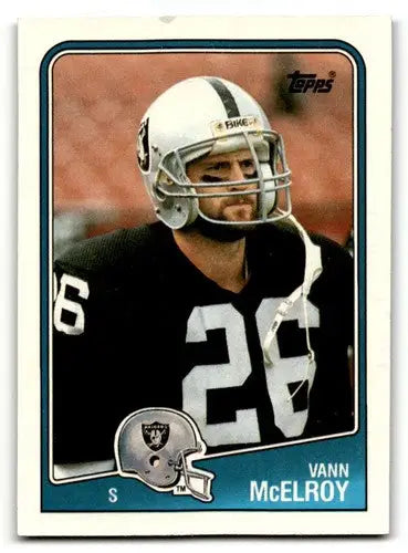 Vann McElroy football card from 1988 Topps Los Angeles Raiders collection