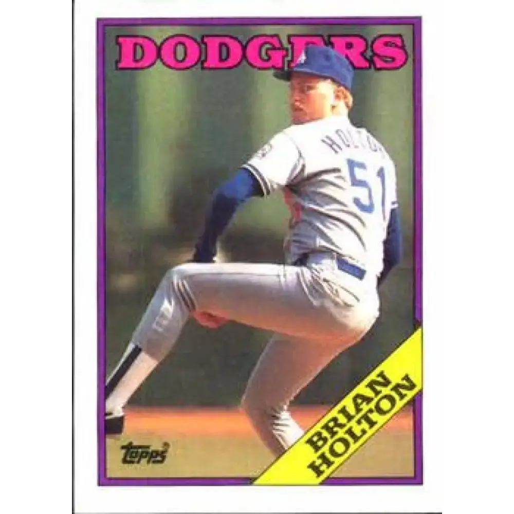 1988 Topps #338 Brian Holton NM-MT Los Angeles Dodgers Baseball Card - Baseball Card Single