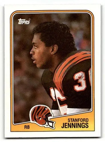 Original gloss Stanford Jennings Bengals football trading card from 1988 Topps series