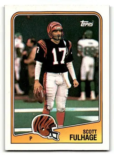 Original gloss Scott Fulhage Cincinnati Bengals football card from 1988 Topps series