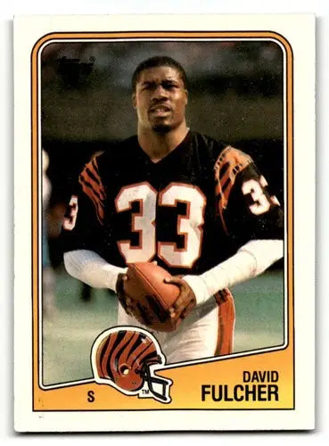 Original gloss David Fulcher Cincinnati football card from 1988 Topps Fulcher Cincinnati Bengals