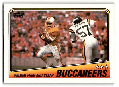 Football trading card featuring Wilder Free from the 1988 Topps Tampa Bay Buccaneers with original gloss