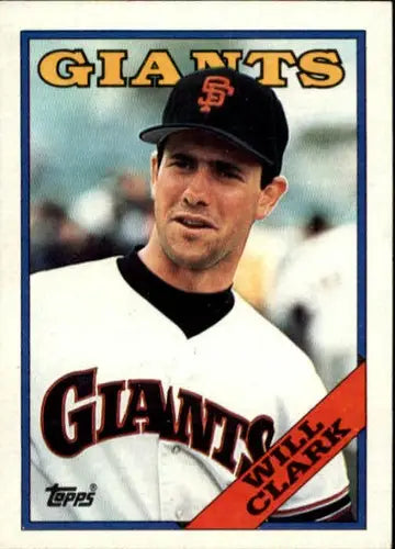 Original gloss of Will Clark baseball card from 1988 Topps #350 Giants sports cards