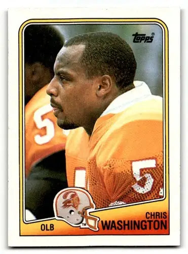 Chris Washington Tampa football card from 1988 Topps #359 Tampa Bay Buccaneers
