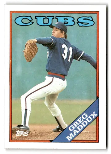 Greg Maddux 1988 Topps baseball card with original gloss mint Cubs ID 74176