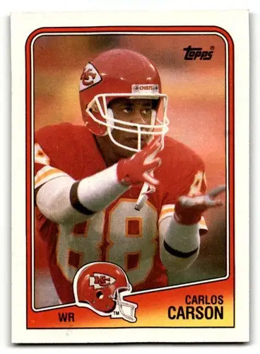 Original gloss Carlos Carson Kansas football card from 1988 Topps Kansas City Chiefs