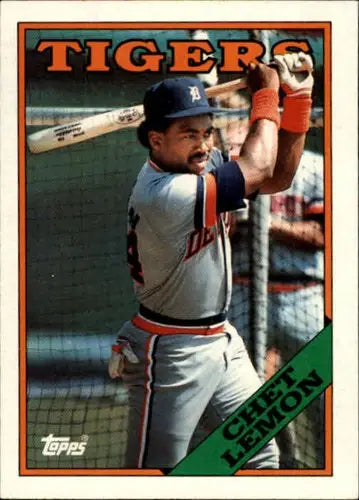 Original gloss Chet Lemon baseball card from 1988 Topps NM-MT Tigers collection