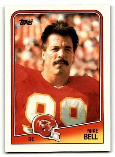 Original gloss Mike Bell Kansas football card in 1988 Topps Kansas City Chiefs collection