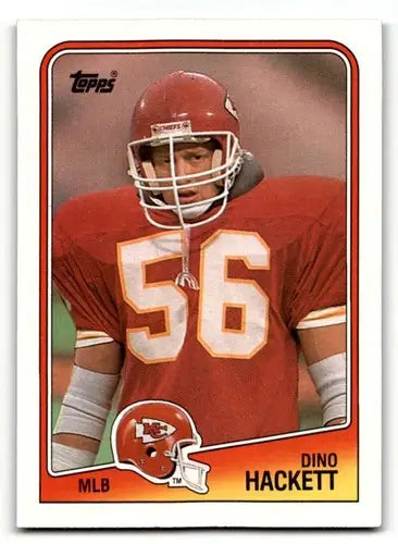 Dino Hackett Kansas City Chiefs football card from 1988 Topps series