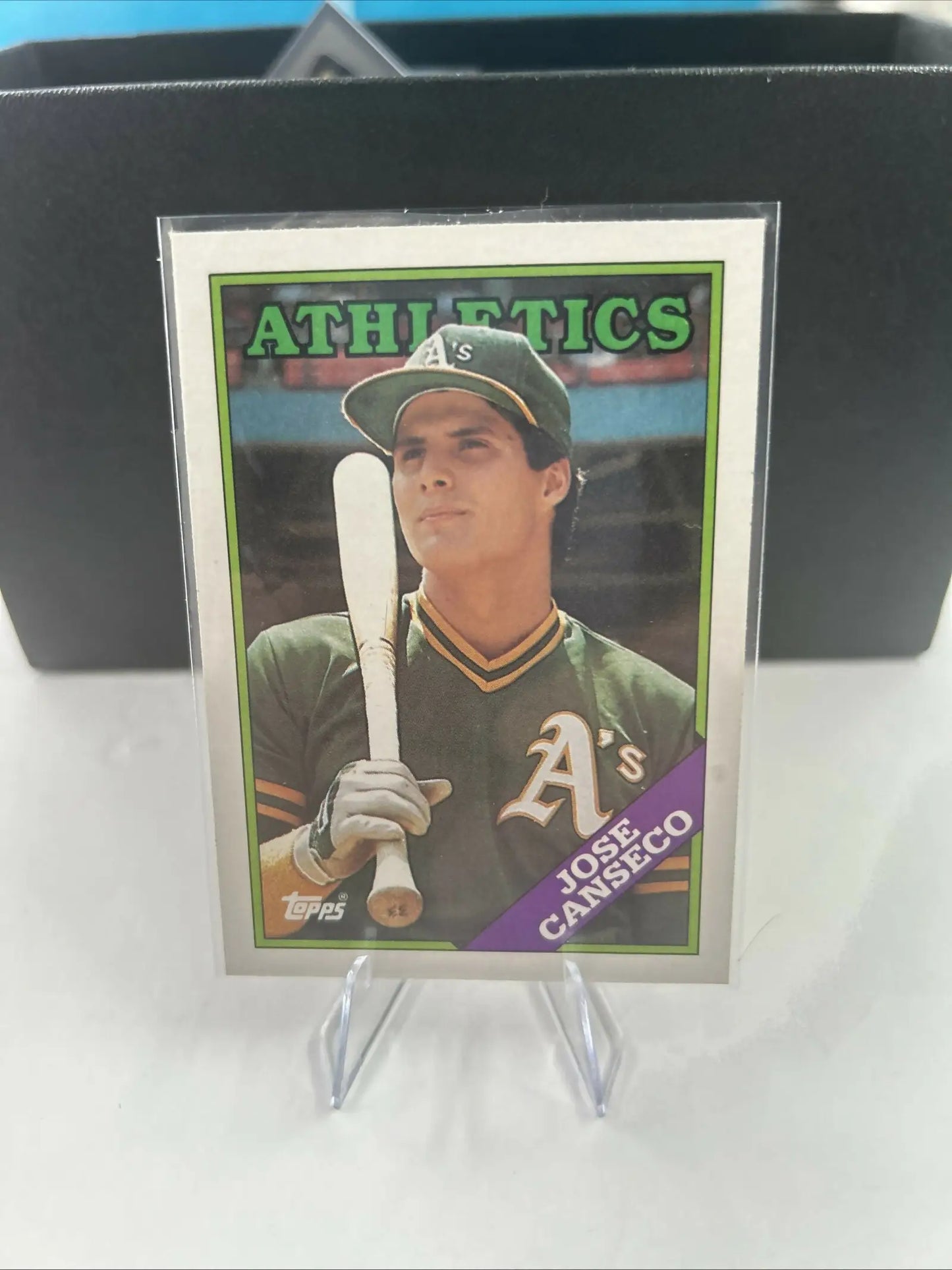 Jose Canseco baseball card in a new clean slab from 1988 Topps #370