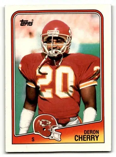 Original gloss Deron Cherry Kansas football card from 1988 Topps featuring Cherry Kansas City