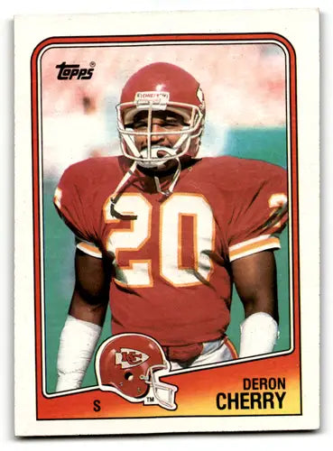 Original gloss Deron Cherry football card from 1988 Topps #371 Chiefs