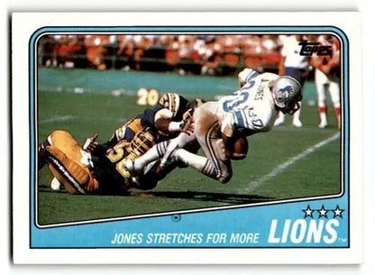 Football trading card of Lions team leaders James Jones from 1988 Topps Detroit Lions
