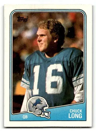 Original gloss Chuck Long Detroit Lions football card from 1988 Topps #373