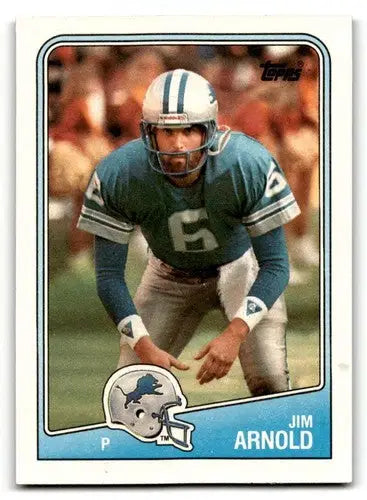 1988 Topps Jim Arnold Detroit Lions football card showcasing Jim Arnold Detroit player