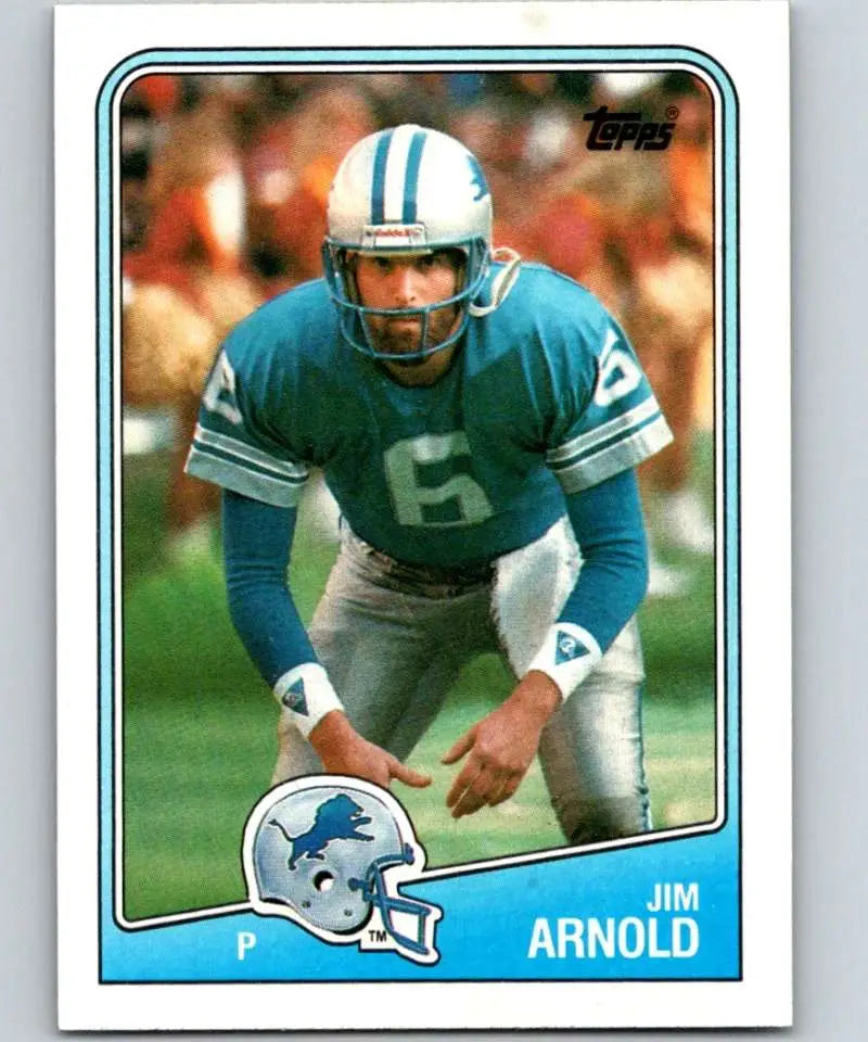 1988 Topps #379 Jim Arnold EX Excellent Detroit Lions Football Card - Football Card Single