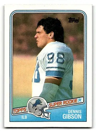 Dennis Gibson Detroit football card from 1988 Topps #380 featuring Gibson Lions player
