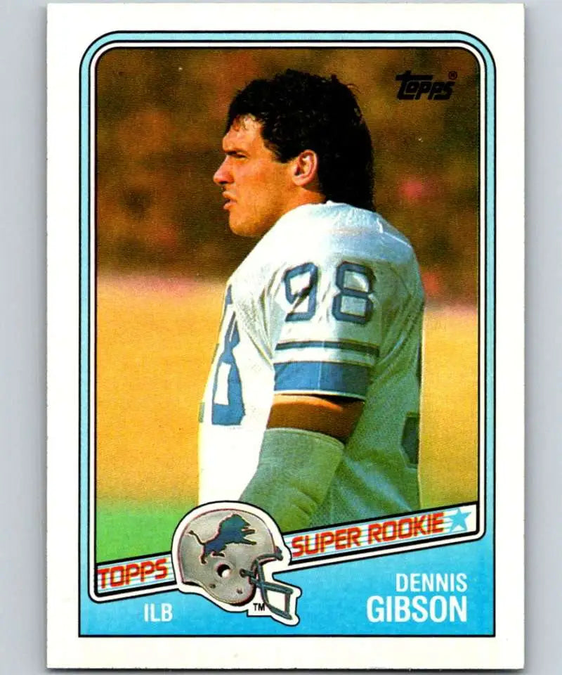 1988 Topps #380 Dennis Gibson EX Excellent RC Rookie Detroit Lions Football Card - Football Card Single