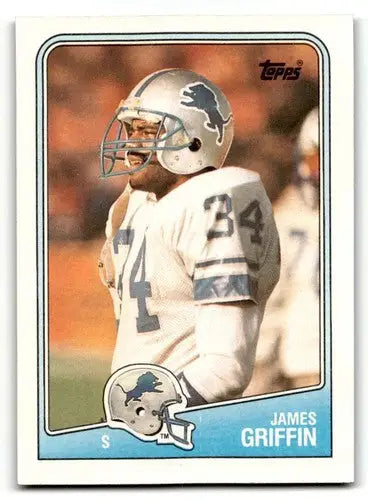 Original gloss James Griffin Detroit Lions football card from 1988 Topps #382