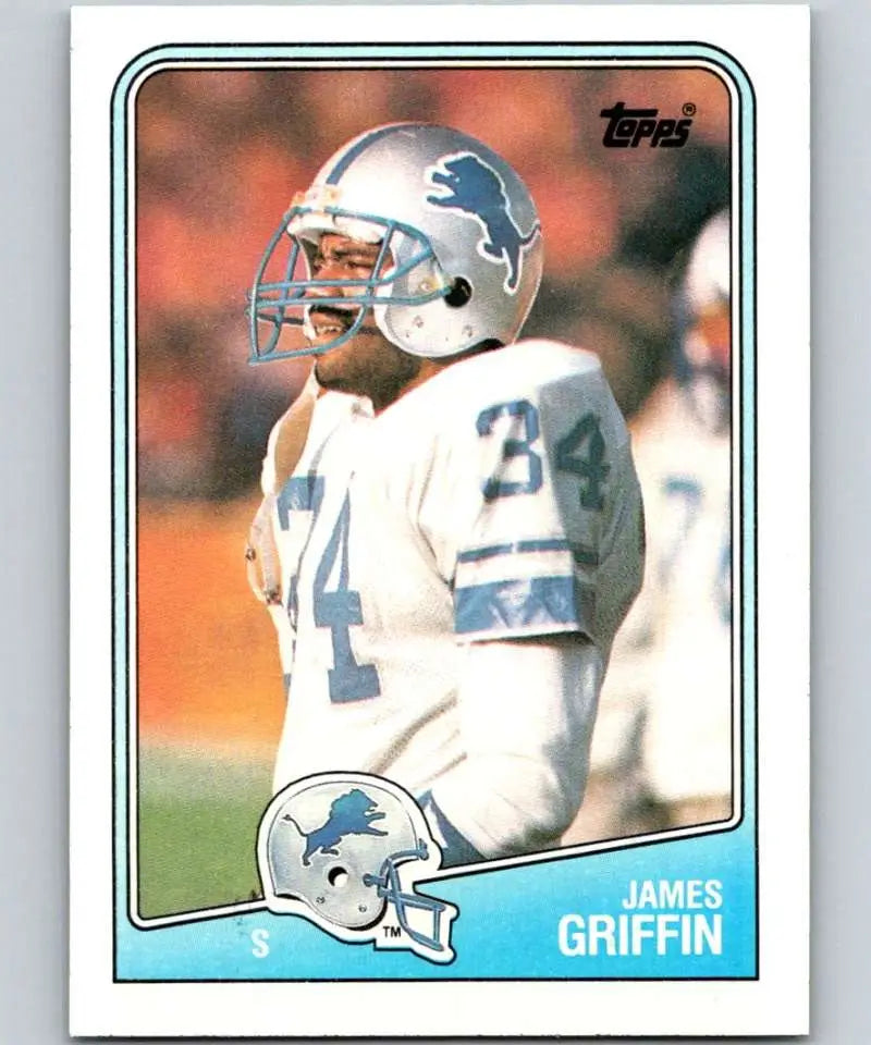 1988 Topps #382 James Griffin EX Excellent Detroit Lions Football Card - Football Card Single