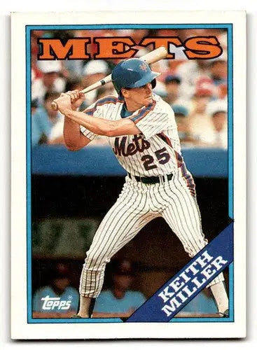 1988 Topps Keith Miller Mets baseball card with original gloss from Mets baseball cards collection