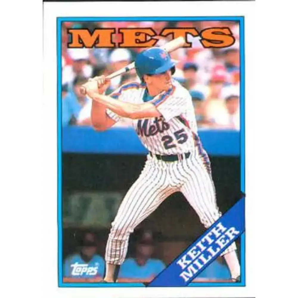 1988 Topps #382 Keith Miller NM-MT RC Rookie New York Mets Baseball Card - Baseball Card Single