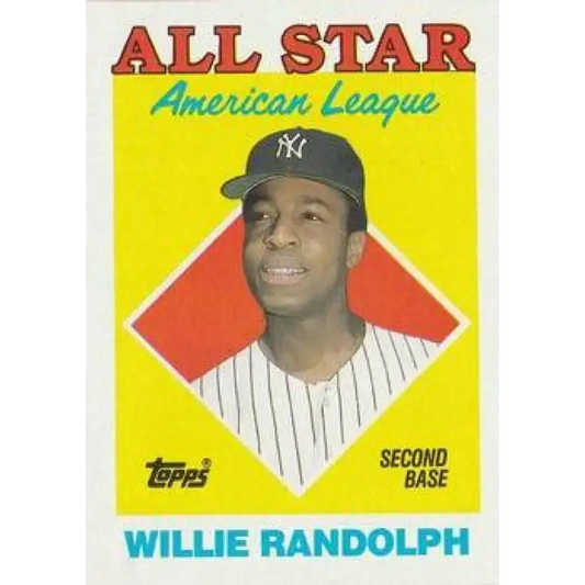 1988 Topps #387 Willie Randolph NM-MT New York Yankees Baseball Card - Baseball Card Single