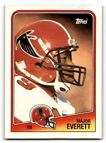 1988 Topps Major Everett Atlanta Falcons football card showing Major Everett in ex/mint condition
