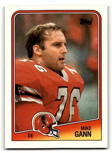 Original gloss Mike Gann Atlanta football card from 1988 Topps #390 Gann Atlanta Falcons