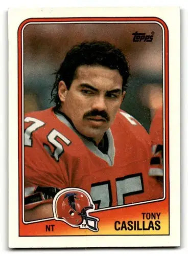 Tony Casillas Atlanta Falcons football card from 1988 Topps series with EX/NM condition