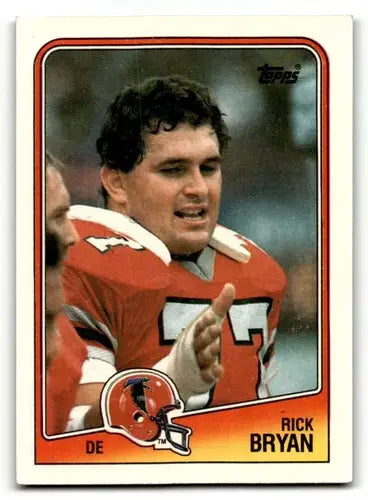 Original gloss Rick Bryan Atlanta football card from 1988 Topps #392 Bryan Atlanta Falcons