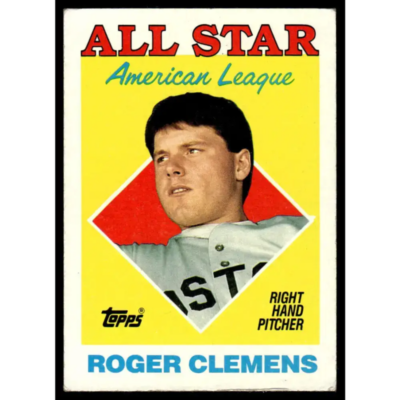 1988 Topps #394 Roger Clemens EX/NM Boston Red Sox Baseball Card - Baseball Card Single