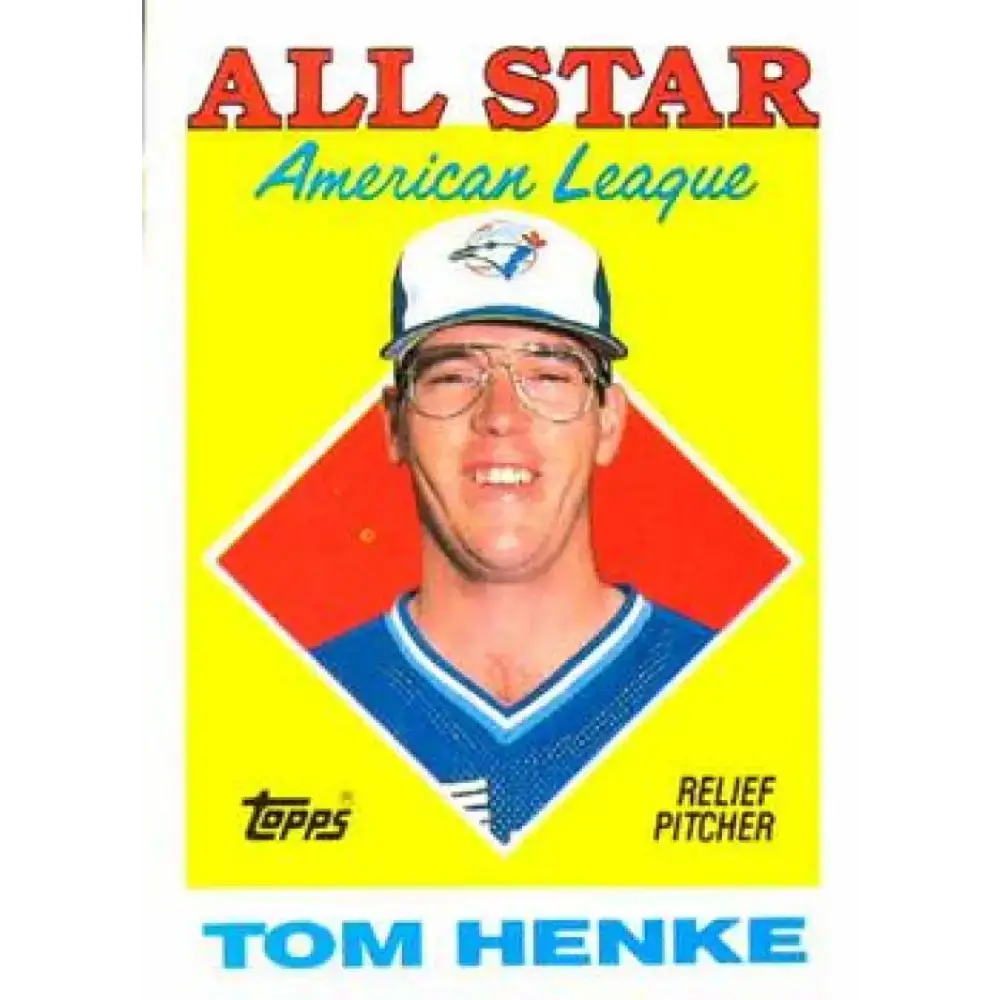 1988 Topps #396 Tom Henke NM-MT Toronto Blue Jays Baseball Card - Baseball Card Single