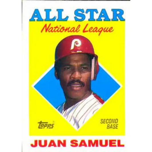 1988 Topps #398 Juan Samuel NM-MT Philadelphia Phillies Baseball Card