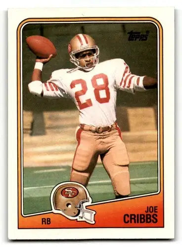 Original gloss Joe Cribbs San Francisco football card from 1988 Topps series