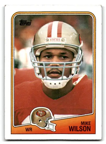 Original gloss Mike Wilson rookie 49ers football card from 1988 Topps #44