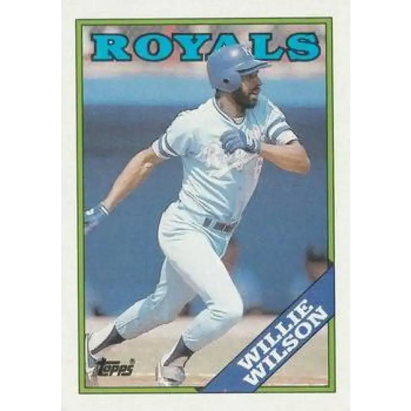 1988 Topps #452 Willie Wilson NM-MT Kansas City Royals Baseball Card - Baseball Card Single