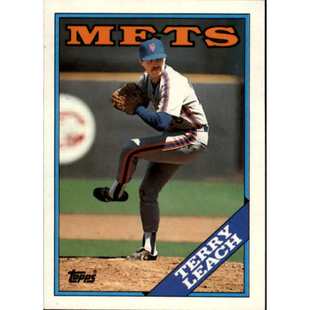 1988 Topps #457 Terry Leach NM-MT New York Mets Baseball Card - Baseball Card Single