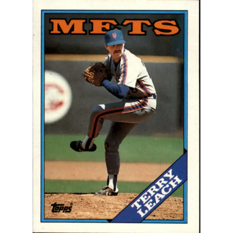 1988 Topps #457 Terry Leach NM-MT New York Mets Baseball Card - Baseball Card Single