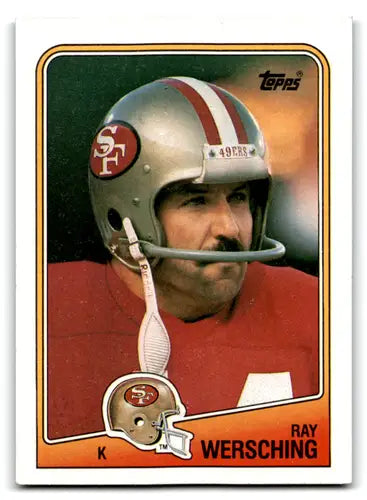 Original gloss Ray Wersching football card from 1988 Topps with excellent 49ers quality