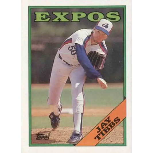 1988 Topps #464 Jay Tibbs NM-MT Montreal Expos Baseball Card - Baseball Card Single