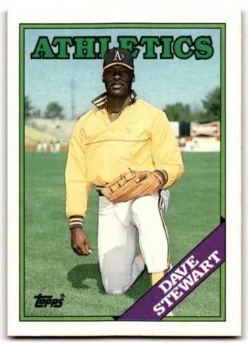Original gloss 1988 Topps Dave Stewart baseball card NM-MT Athletics ID 43682