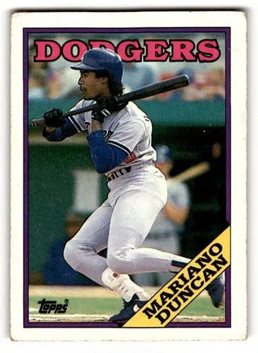 Mariano Duncan Los Angeles Dodgers baseball card from 1988 Topps series